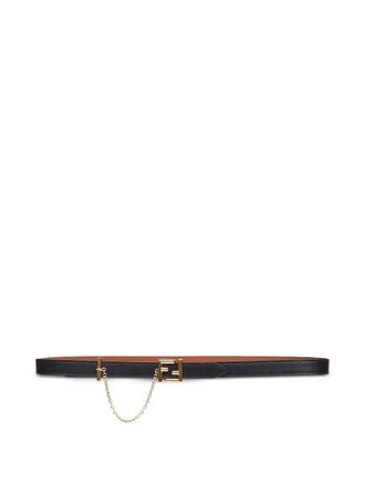Fendi FF buckle chain belt - Black