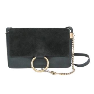 Chlo&eacute; Pre-owned Faye Schoudertas - Dames - Pre-owned - Groen - Maat: ONE Size Leer