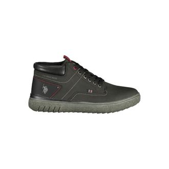 U.S.Polo Association Black Polyurethane Mens Mens Sneaker