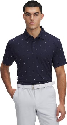 Under Armour Mens Printed Short Sleeve Performance Polo Blue 3XL