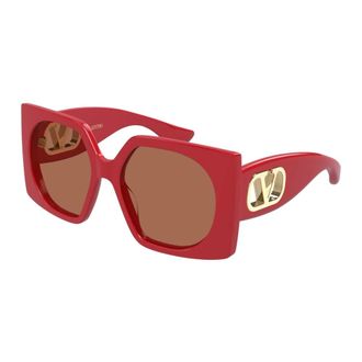 Valentino Sunglasses, female, Red, Size: 55 MM VLogo Signature Sunglasses