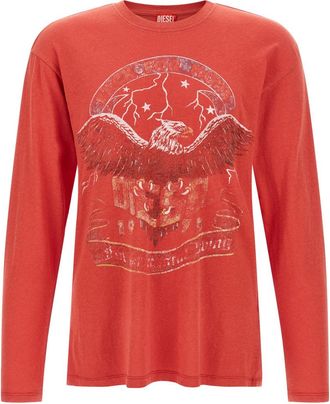 Diesel Red Crew Neck T-Shirt