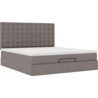 vidaXL Estructura De Cama Otomana Colch&oacute;n Tela Gris Pardo 160x200cm Vidaxl