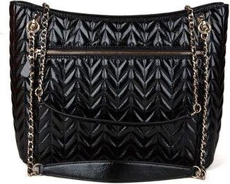 Guess Womens Tote Bag Black Polyurethane - Tote-Bags