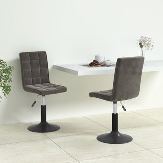 vidaXL Vidaxl - Sillas De Comedor Giratorias 2 Unidades Terciopelo Gris Oscuro