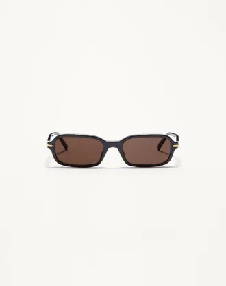 Valentino Occhiale Rettangolare In Acetato unisex NERO/GRIGIO 52