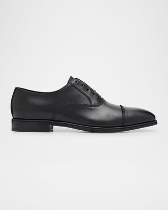 Ferragamo Men & apos;s Boston Brogue Leather Cap-Toe Oxfords