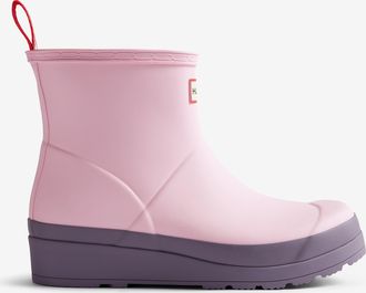 Hunter Womens Original Play Short Boots in Light Pink Rubber - Size UK 6