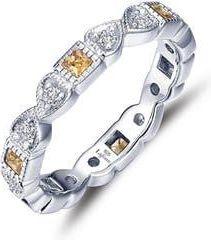 Lafonn Simulated Diamond & Birthstone Band Ring in Yellow Topaz at Nordstrom Rack, Size 7