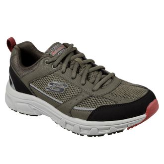 Skechers Oak Canyon Verketta Leren Heren Sneakers Olijf/Zwart