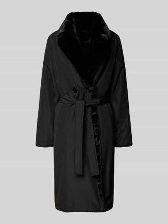 Petite M. Wendemantel mit Umlegekragen und Bindeg&uuml;rtel in Black, Gr&ouml;&szlig;e 34