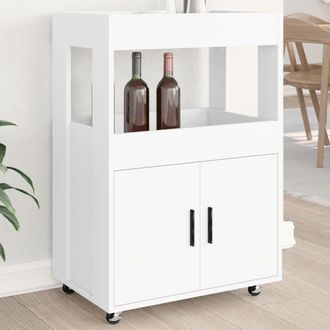 Berkfield Home Bar Cart White 60x39.5x89 cm Engineered Wood