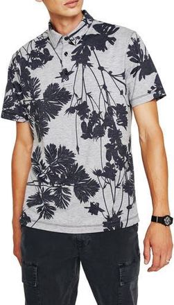 AG - Adriano Goldschmied Bryce Floral Print Jersey Polo in Bold Flower Heather Grey Multi at Nordstrom Rack, Size Xx-Large