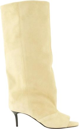 Iro Slouchy Suede Boots - female - IRO - Heeled Boots - Beige - 5 UK - Shoes