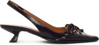 Marni Brown Leather Slingbacks