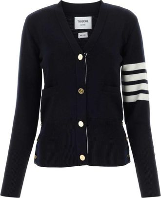 Thom Browne Blue 4Bar wool cardigan