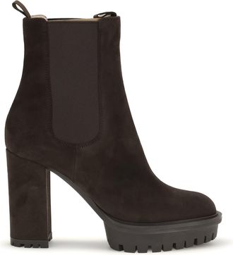 Gianvito Rossi Womens Ankle Boots Barry Suede Mocha