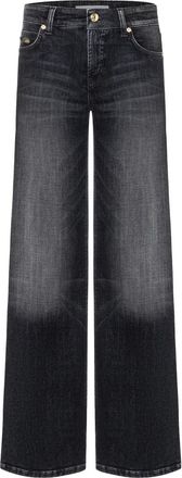Cambio Tess Superstretch Wide Jeans - Dames - Loose Fit Jeans - Zwart - L - Katoen - Jeans