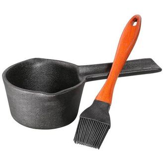 K&uuml;chenprofi Cast Iron Basting Set W/ Saucepan & Brush, 0.4qt in Black at Nordstrom