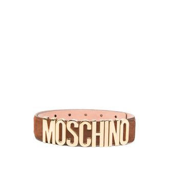 Moschino Belts, female, Brown, Size: 80 CM Logo Belt