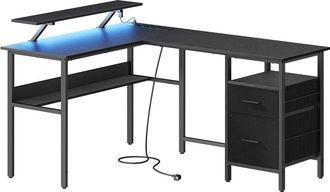 Vasagle Escritorio de 120 x 150 x 76 cm de color negro &eacute;bano