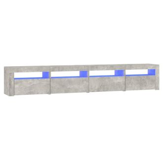 vidaXL Vidaxl - Mueble De Tv Con Luces Led Gris Hormig&oacute;n 240x35x40 Cm