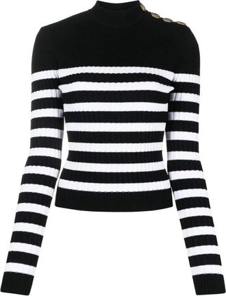 Balmain Sweatshirts - Dames - Coltruien - Zwart - XS - Polyester - Truien & Vesten