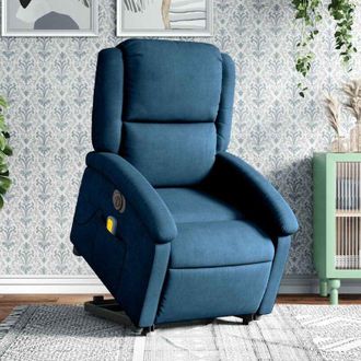 vidaXL Vidaxl - Sill&oacute;n Reclinable De Masaje El&eacute;ctrico Elevable Terciopelo Azul