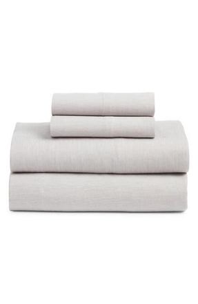 Nordstrom Lyocell & Linen Blend Sheet Set in Grey Opal at Nordstrom, Size California King