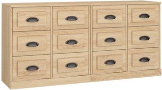 vidaXL Sideboards 2 pcs Sonoma Oak Engineered Wood Vidaxl