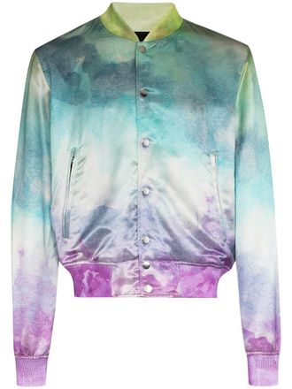 Amiri watercolour-effect bomber jacket - men - Silk/Polyester/Viscose/Viscose - 46 - Multicolour