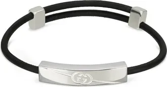 Gucci Tag Sterling Silver Interlocking G Bracelet