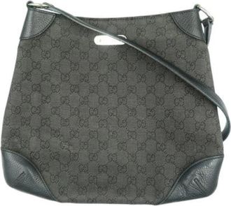 Gucci Pre-owned Canvas gucci-bags - Dames - Vintage Schoudertas - Zwart - ONE Size - Leer - Vintage