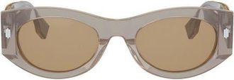 Fendi Roma 52mm Oval Sunglasses in Beige/Other /Brown at Nordstrom