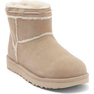 UGG Classic Mini Shearling Braid Trim Boot in Dune at Nordstrom Rack, Size 5