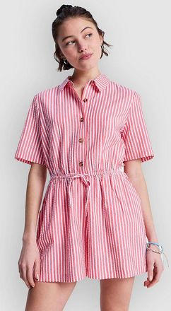 Roxy Real Tomorrow Stripe Jumpsuit rojo