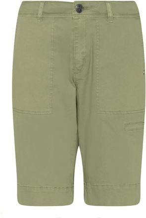 C.Ro Groene shorts met zakken en zachte stof - Dames - Korte Broeken - Groen - 4XL - Katoen - Korte Broeken