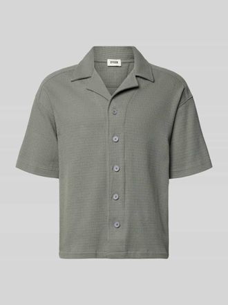 Drykorn Relaxed Fit Freizeithemd mit Strukturmuster in Rauchblau, Gr&ouml;&szlig;e XXL