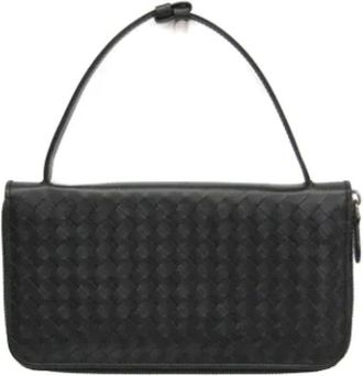 Bottega Veneta Vintage, unisex, Zwart, ONE Size, Leer, Pre-owned Vintage Clutch