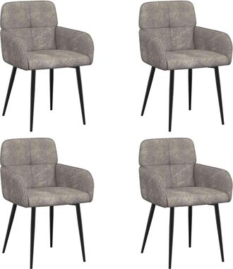 vidaXL Sillas De Comedor 4 Uds. Cuero De Suede Sint&eacute;tico Gris Claro Vidaxl
