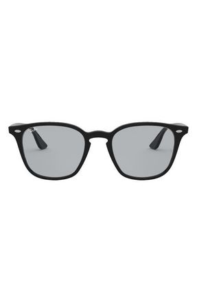 Ray-Ban 52mm Square Sunglasses in Black /Light Grey at Nordstrom