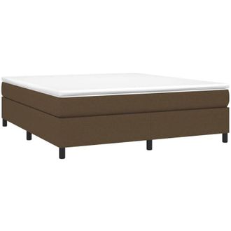 vidaXL Vidaxl - Cama Box Spring Con Colch&oacute;n Tela Marr&oacute;n Oscuro 180x200 Cm