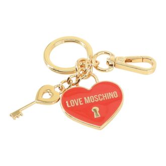 Love Moschino Accessoires, Dames, Geel, ONE Size, Metal Logo Sleutelhanger