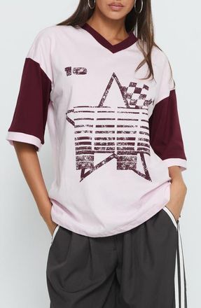 Princess Polly Nachell Oversize Graphic T-Shirt in Pink at Nordstrom, Size 10