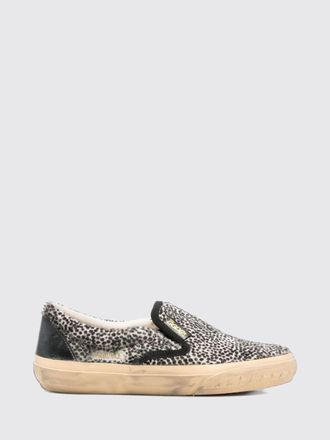 Golden Goose VCE Penstar Animal Print and Polka Dot Pony Hair Slip-On Sneakers