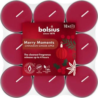 Bolsius kerst waxinelichtjes Merry Moments (4 branduren) (set van 18)