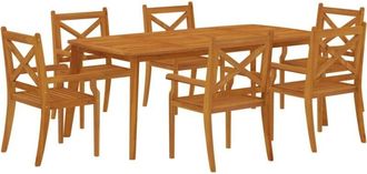 vidaXL 7 Piece Garden Dining Set Solid Wood Acacia vidaXL