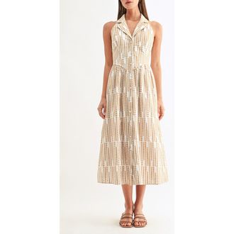 Adelyn Rae Ruby Halter Shirtdress in White/Latte at Nordstrom, Size X-Small
