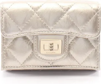Chanel Gold Leather Wallet (Tri-Fold) (Pre-Owned)