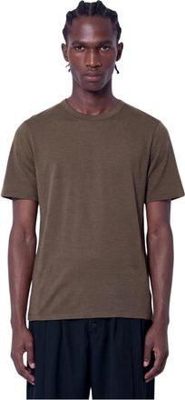 Jil Sander T-shirt girocollo in cotone - - Tops - Uomo - Marrone - S